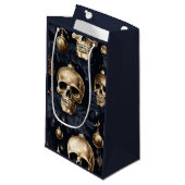 Gold Skull Gift Bag (Marine) Kleine Geschenktüte (Vorderseite Schrägansicht)