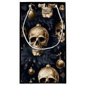 Gold Skull Gift Bag (schwarz) Kleine Geschenktüte (Rückseite)