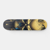 Gold Skull - Numb Skulls Design #1 Skateboard (Horizontal)