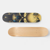 Gold Skull - Numb Skulls Design #1 Skateboard (Horizontal)