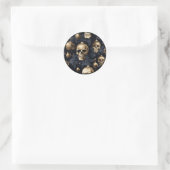 Gold Skull Round Stickers (Tasche)