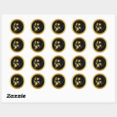 GOLD SKULL RUNDER AUFKLEBER (Blatt)