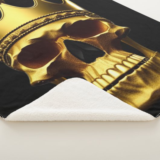 Gold Skull Sherpa Blanket Sherpadecke (3/4)