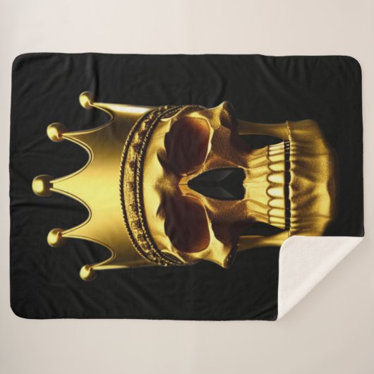 Gold Skull Sherpa Blanket Sherpadecke (Vorderseite (Horizontal))