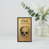 Gold Skull Tattoo Artist Visitenkarte (Stehend Vorderseite)