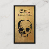 Gold Skull Tattoo Artist Visitenkarte (Vorderseite)