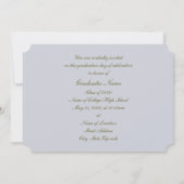 Gold & Sky-Blue-Abschluss-Blumenzettel 2025-Karte Einladung (Rückseite)