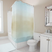 Gold Sky Blue Ombre Wasserfarbe Duschvorhang (Beispiel)