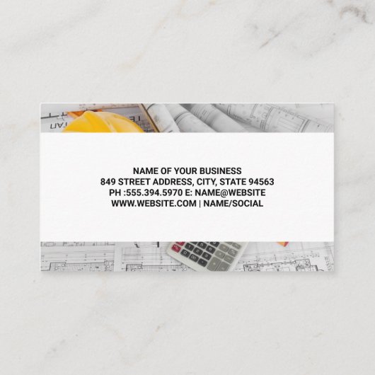 Gold Sky Scraper Gebäude | Blueprints Visitenkarte (Rückseite)