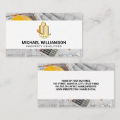 Gold Sky Scraper Gebäude | Blueprints Visitenkarte (Vorne/Hinten)