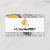 Gold Sky Scraper Gebäude | Blueprints Visitenkarte (Vorderseite)