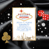 Gold Skyline Las Vegas Wedding Einladung