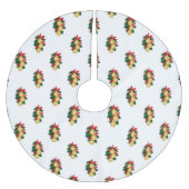 Gold Sleigh Bell Green Garland Red Ribbons Muster Polyester Weihnachtsbaumdecke (Vorderseite)