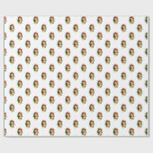 Gold Sleigh Bells Christmas Garland Red Ribbbons Geschenkpapier (Flach)