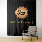 Gold Small Business Company Logo - Schwarzer Hinte Wandteppich (Beispiel)