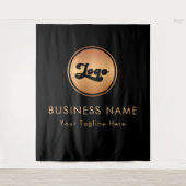 Gold Small Business Company Logo - Schwarzer Hinte Wandteppich (Vorderseite)