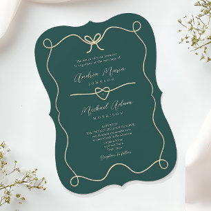 Gold Smaragd Grün Hochzeit Einladung