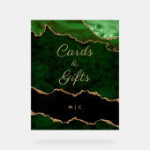 Gold Smarald Green Agate Hochzeitskarten Geschenke Acrylschild (Vorderseite)