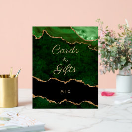 Gold Smarald Green Agate Hochzeitskarten Geschenke Acrylschild