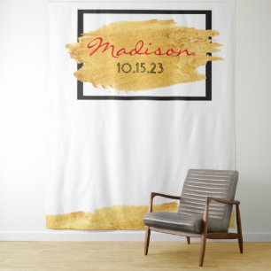 GOLD SMEAR Geburtstag Foto-Op Hintergrund Wandteppich