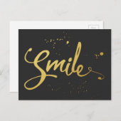 Gold Smile Zitat Postkarte (Vorne/Hinten)