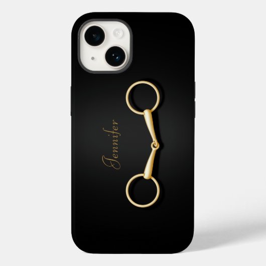 Gold Snaffle Bit Elegante Reittiere Personalisiert Case-Mate iPhone Hülle (Rückseite)