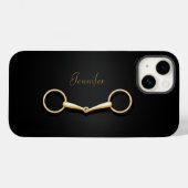 Gold Snaffle Bit Elegante Reittiere Personalisiert Case-Mate iPhone Hülle (Rückseite (Horizontal))
