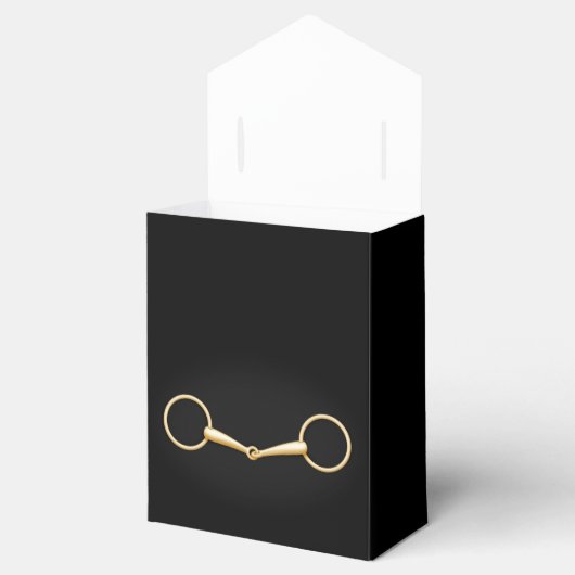 Gold Snaffle Bit Elegantes Pferd Geschenkschachtel (Geöffnet)