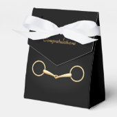 Gold Snaffle Bit Elegantes Pferd Geschenkschachtel (Vorderseite)
