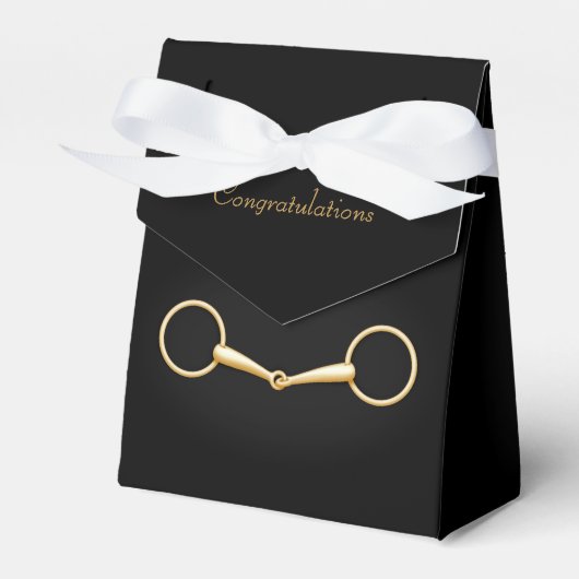Gold Snaffle Bit Elegantes Pferd Geschenkschachtel (Vorderseite)