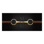 Gold Snaffle Bit & Laced Reins Reitindustrie Werbekarte (Vorne)
