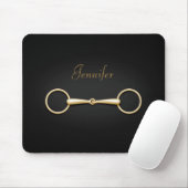 Gold Snaffle Bit Persoanlized Reittier Mousepad (Mit Mouse)