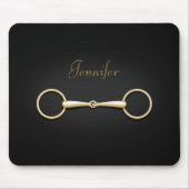 Gold Snaffle Bit Persoanlized Reittier Mousepad (Vorne)