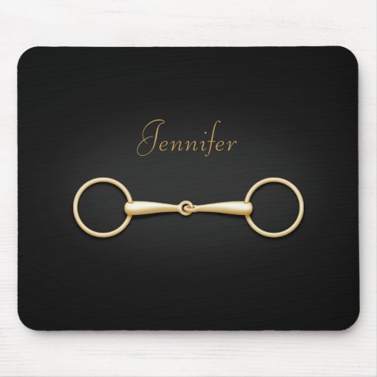 Gold Snaffle Bit Persoanlized Reittier Mousepad (Vorne)