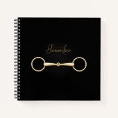 Gold Snaffle Bit Personalisiert 8"x8" Reittier Notizblock (Vorderseite)