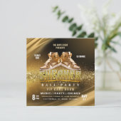 Gold Sneaker Party Einladung (Stehend Vorderseite)