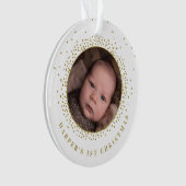 Gold Snow Circle Baby's First Christmas Foto Ornament (Vorderseite)
