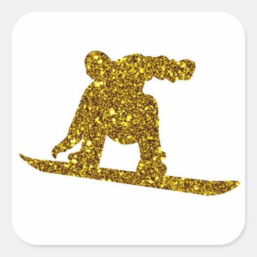 Gold Snowboard Sticker (Vorderseite)