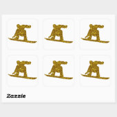 Gold Snowboard Sticker (Blatt)