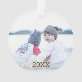 Gold Snowflake 2 Siebenes Weihnachtsfest Foto Ornament