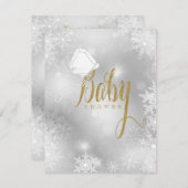 Gold Snowflake Baby Dusche RSVP Karte (Vorne/Hinten)