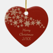 Gold Snowflake Ballerina Red Personalisiert Keramik Ornament (Hinten)