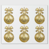 Gold Snowflake Bauble Ornament Geschenkpapier (Flach)