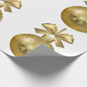 Gold Snowflake Bauble Ornament Geschenkpapier (Ecke)