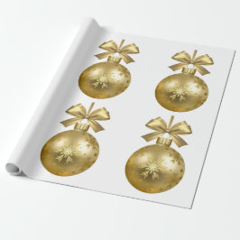 Gold Snowflake Bauble Ornament Geschenkpapier