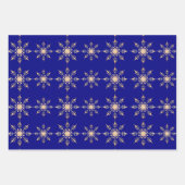 Gold Snowflake Blue Red Green Weihnachtsmuster Geschenkpapier Set (Vorderseite 2)