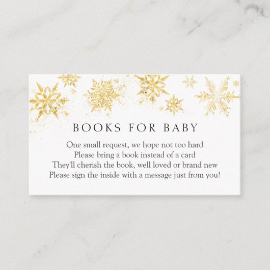 Gold Snowflake Books für Baby-Einlegekarte Begleitkarte (Vorderseite)