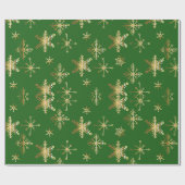 Gold Snowflake Christmas Geschenkpapier (Flach)
