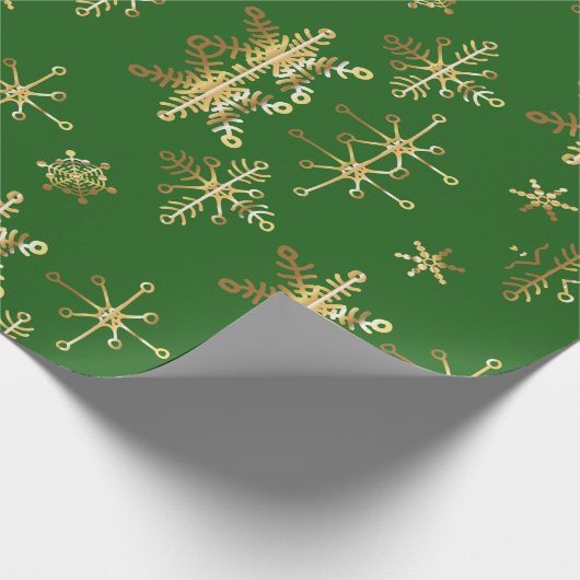 Gold Snowflake Christmas Geschenkpapier (Ecke)