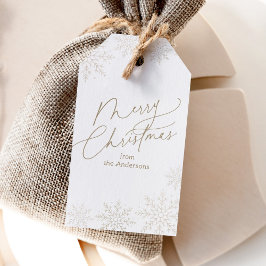 Gold Snowflake Christmas Holiday Geschenkanhänger